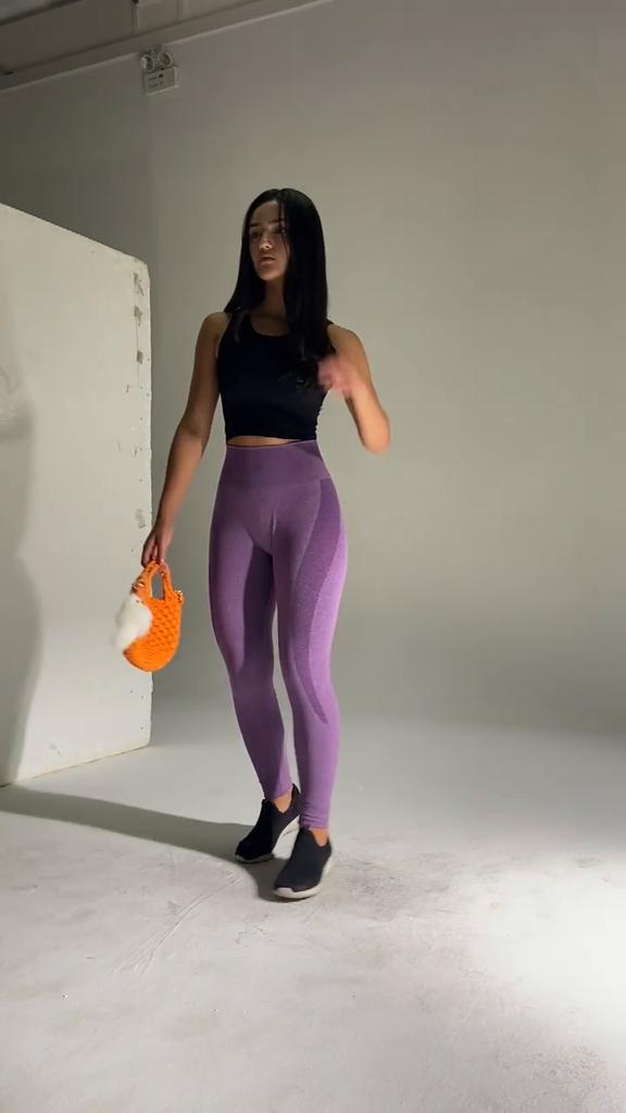 Shascullfites Melody Gym Yoga Pants Women Fitness High Waist Seamless Leggings Sportswear Purple Workout Sport Tights Activewear