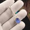 Natural Dark Blue Cat's Eye Gemstone 925 Sterling Silver Jewelry Pendant 1.79" PP-60-45