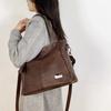 Women's PU Tote Bag Vintage Large Capacity Underarm Shoulder Bag Handbag