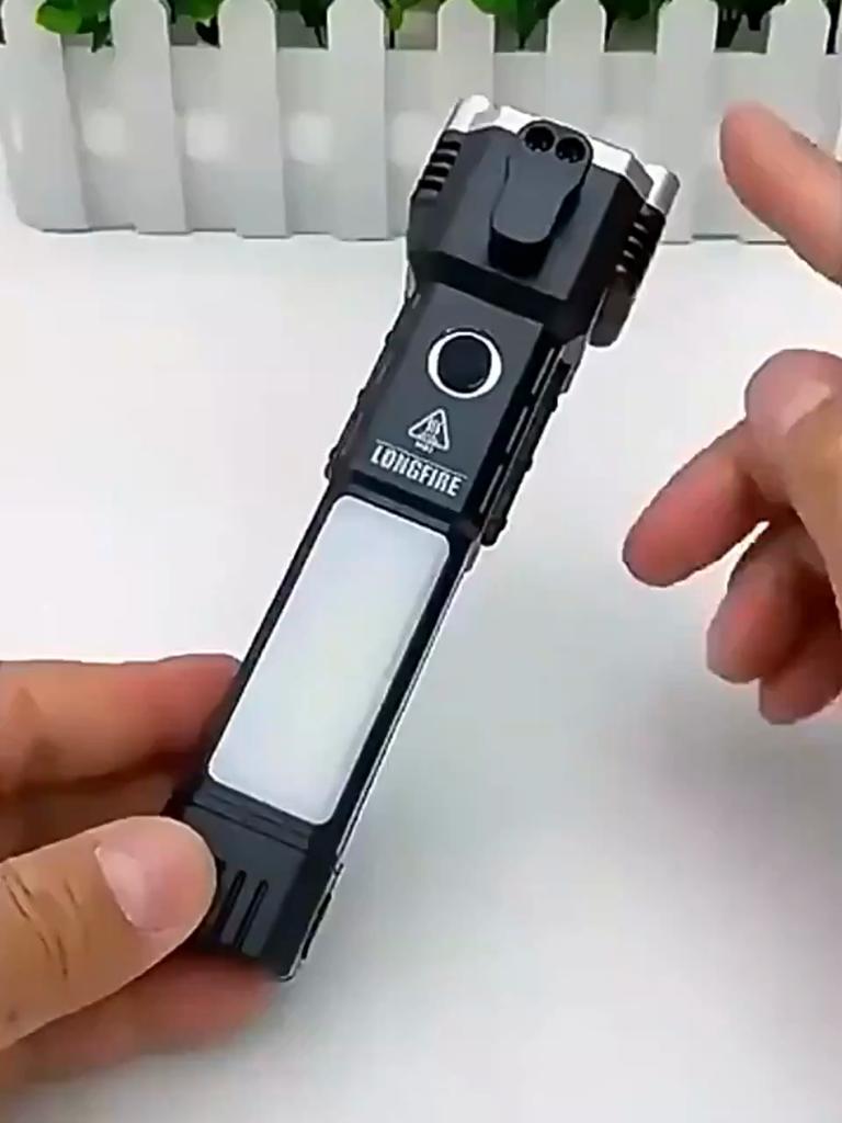 Multi-function Car Home LED Flashlight Car Safety Hammer Flashlight USB Charging Ultra-strong Outdoor Strong Light Detection