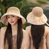 Summer Wide Brim Sun Hat For Women With Breathable Polyester Material And Adjustable Fit
