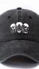 Unisex Fashionable Versatile Printed Skull Gesture Baseball Cap Lightweight Curved Brim Trucker Baseball Cap