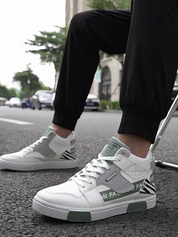 Boty s vysokým svrškem, Graffiti plátěné boty v národním stylu, Kožené ležérní tenisky Pánské boty