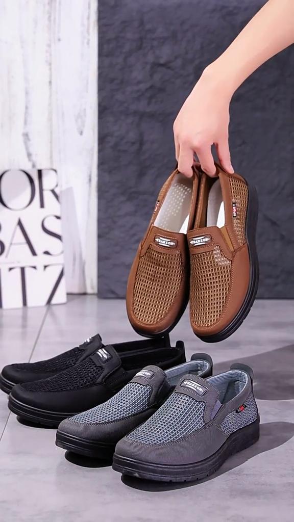 Men's Breathable Mesh Shoes, Lightweight Soft Soled Shoes, Shallow Mouth Shoes