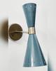 Turquoise Brass Wall Sconce: Mid Century Italian Stilnovo Lighting
