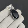 Amazing Black Spinel Gemstone Silver Pendant In 925 Sterling Silver - Handmade Pear Design, Everyday Wear Jewelry Engagement Gift