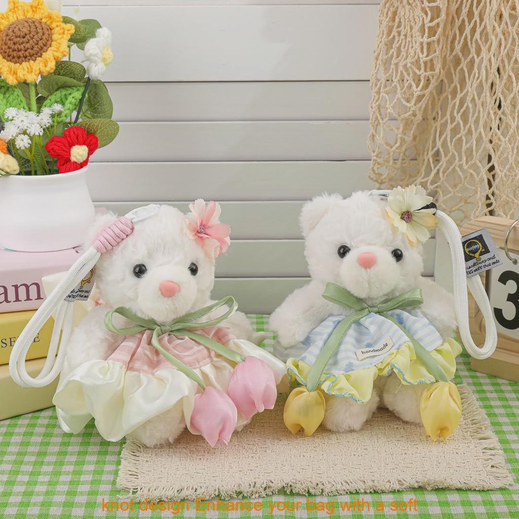 Panda Bear Plush Keychain With Bow For Kids And Teens Gifts