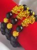 Six-character Mantra Gold Beads Obsidian Gold-plated Pixiu Bracelet Men's Bracelet Ethnic Style Jewelry
