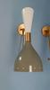 Brass Diabolo Wall Sconce Pair: Mid-Century Modern Italian Lighting