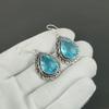 Blue Topaz Gemstone Earrings, 925 Sterling Silver Earrings, Silver Earrings For Gift, Blue Topaz Dangle Drop Earrings For Anniversary Gifts