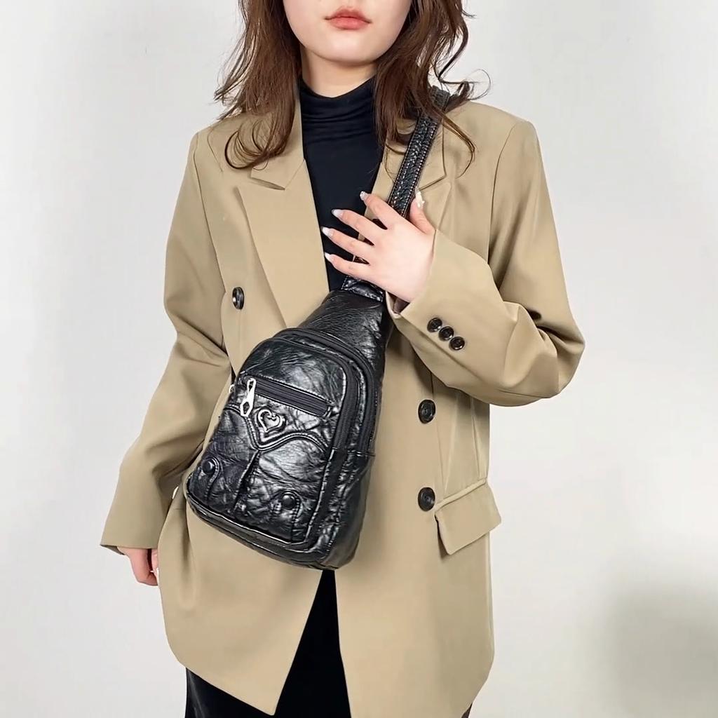 Women's Chest Bag Crossbody Bag PU Small Square Bag Mobile phone bag