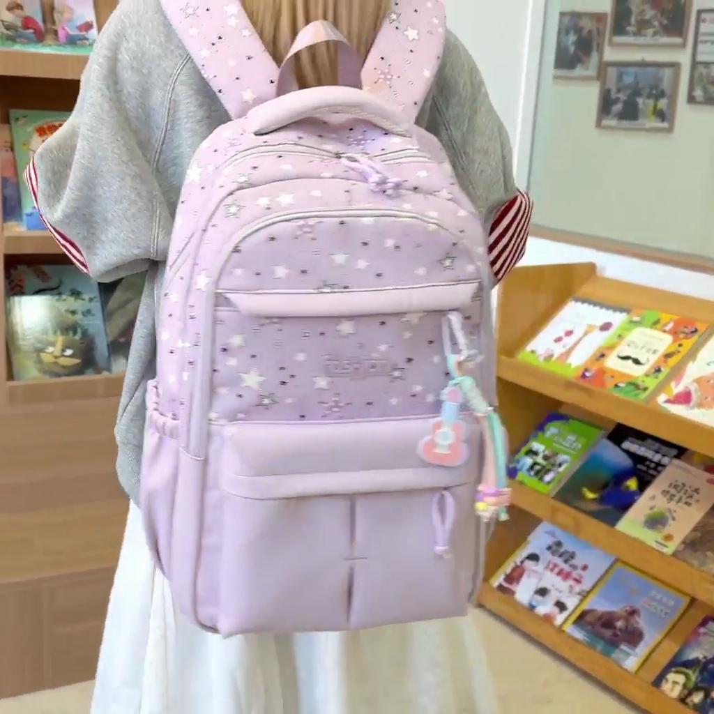 Lightweight Student Schoolbag Stars Print Women's Large Capacity Backpack