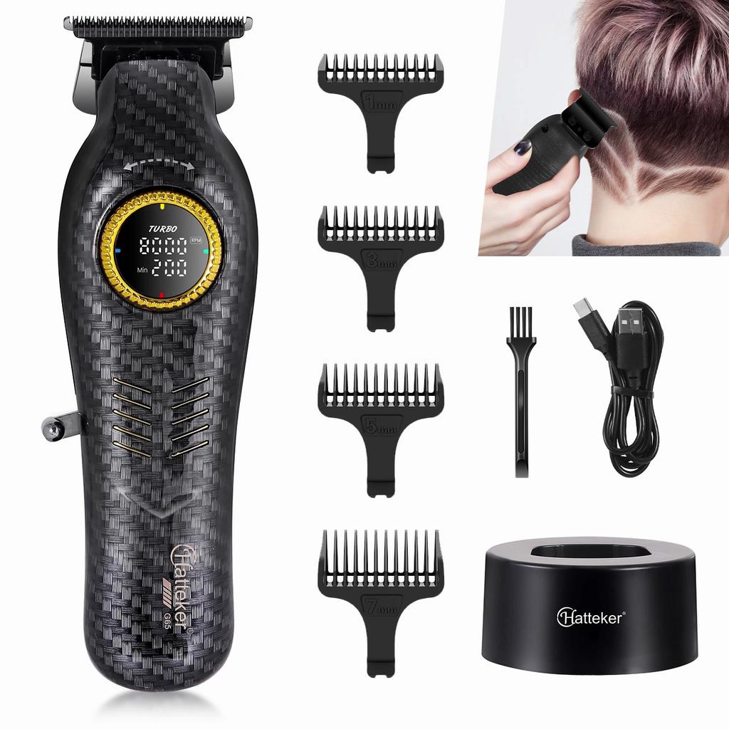 8000RPM Brushless Motor Professional Hair Clipper Base Charger LED Display Hair Trimmer Men's Hair Cutting Machine