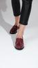 Women's Fashion Burgundy Patent Leather Oxford Shoes
