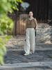 Johnature Women Vintage Bloomers Pants Solid Color Elastic Waist Trousers Autumn Pockets Soft Loose Pants