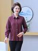 Middle-aged and Elderly Women's Spring and Autumn Tops Cotton Long-sleeved Shirts Women's Cotton Plaid Shirts