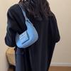 Simple and fashionable temperament Solid color Summer casual popular foreign texture One shoulder Under armpit handheld women's bag