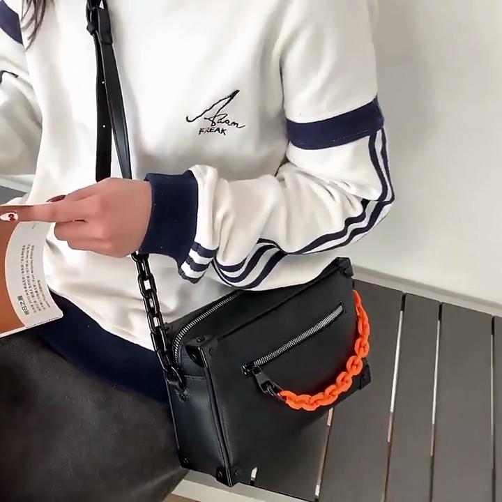 Crossbody-Tasche Unisex Mode Kleine Quadratische Umhängetasche Handtasche für Damen und Herren PU-Leder Messenger-Handtaschen mit Verstellbarem Riemen