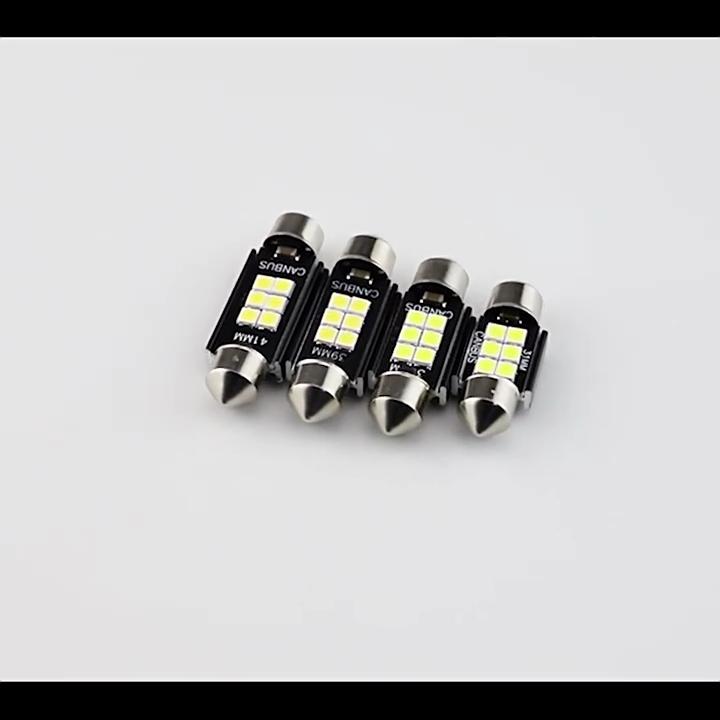 2stk 12V C5W 31mm 36mm 39mm 41mm 3030 6 SMD Bil Festoon Lights Auto Interiør Dome Lampe Leselampe Hvit