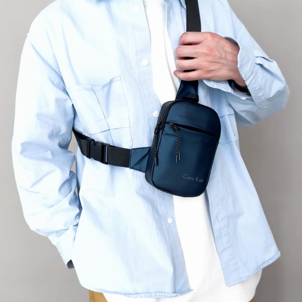 Men's Chest Bag Crossbody Bag Sports Waist Bag Water-repellent Shoulder Bag