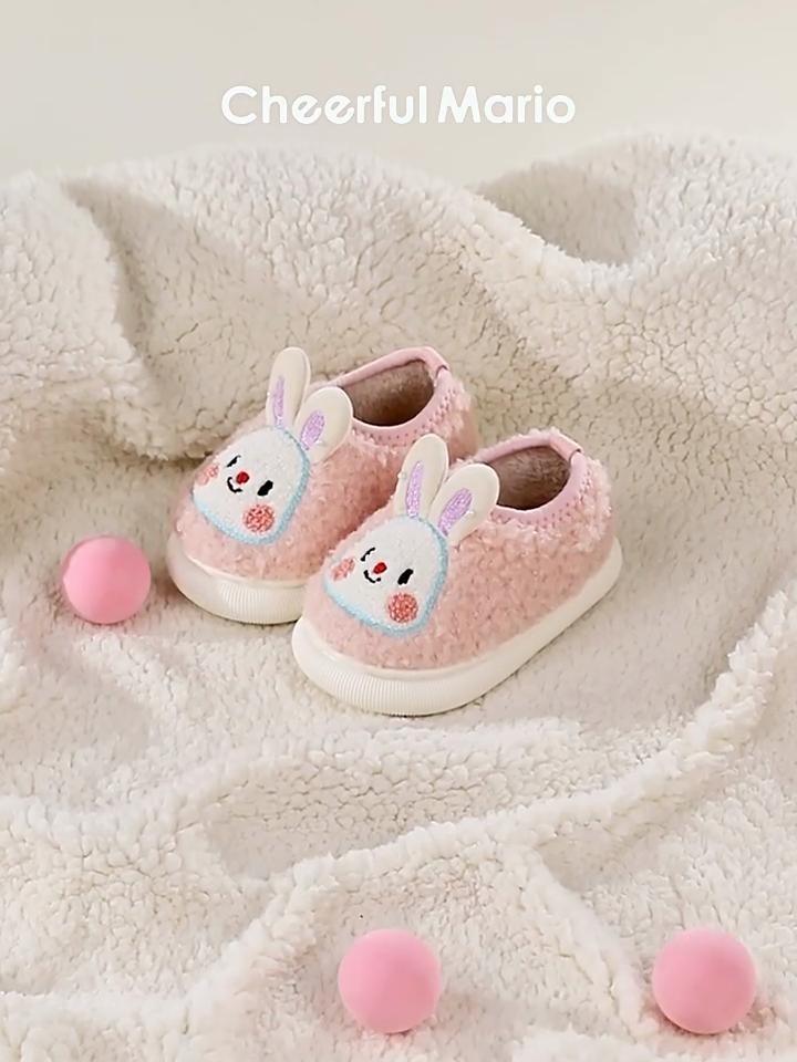 Barnas varme bomullssko med hæl Vinterhjemmesko