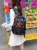 Cute Cartoon Print Nylon Backpack for Women Casual Daypack Travel School Bag with Multi Pockets