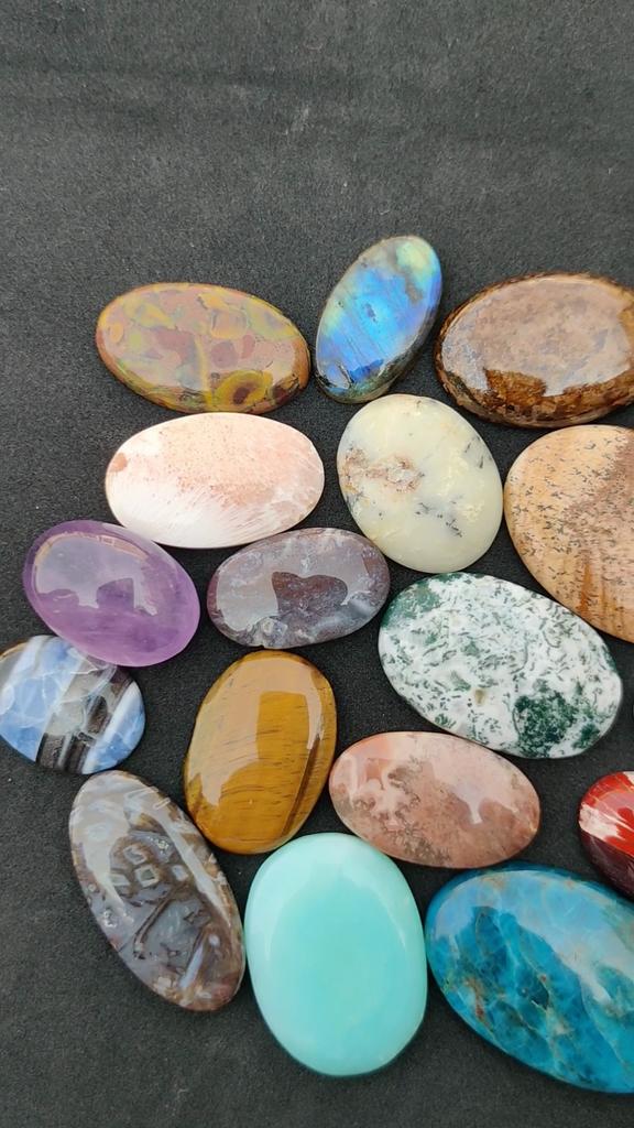 Oval Flatback Semi-Precious Gemstones Beads Quartz Chakra Stone for Bracelet Necklace Earring Pendant Jewelry DIY Craft Making