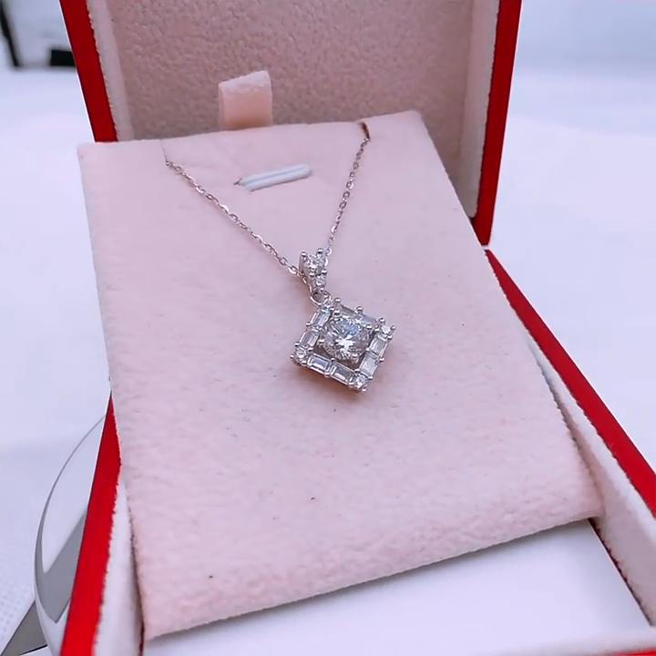 Tancise S925 Sterling Silver Moissanite Luxusní osobní přívěsek náhrdelník Dámský klasický náhrdelník Tide Party dárek
