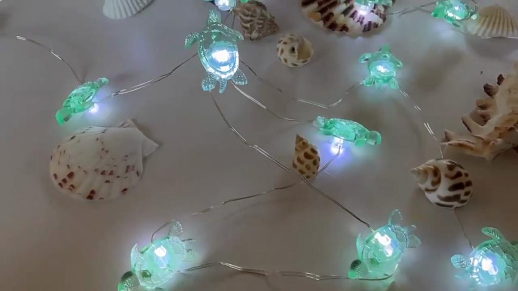 Ocean Themed String Light Sea Turtle Colorful Party Decorative Indoor Outdoor Nautical String Light Festival Birthday Lamp Decor