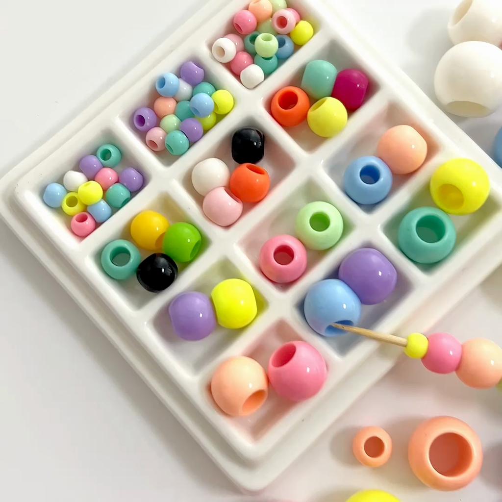 6-20mm Acrylic Ice Ceam Colored Macroporous Beads For DIY Necklace Bracelet Earrings Jewelry Making Craft Accessories