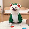 Autumn Winter Warm Frog Costume 4-Legged Pet Onesie for Small Dogs - Fluffy Warm Puppy Hooded Clothing (Cute Animal Style)