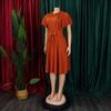 Office Ladies Dresses Short Sleeve Plus Size Xxxl Pleated Mid Calf Fashion Professional Female Dress