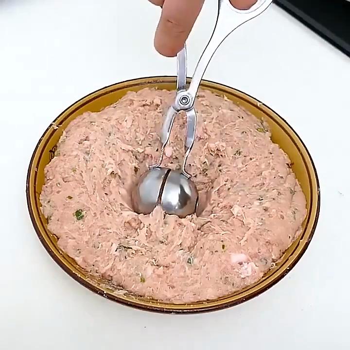 Edelstahl Fleischbällchen Maker Löffel Form für Küche Fleischbällchen Ball Clip