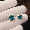 Apatite Gemstone 925 Sterling Silver Women Jewelry Handmade Studs Earring 1" Birthday Gift For Her EE-181-10