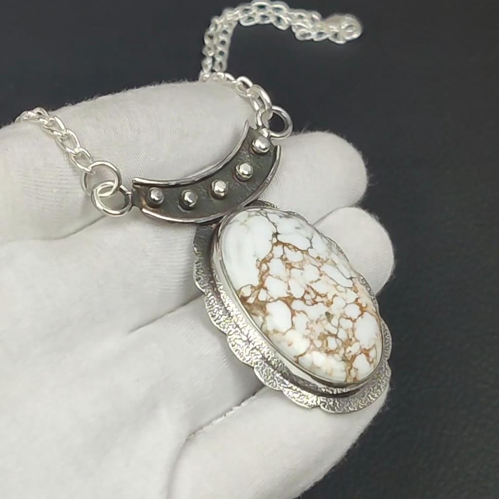 Wild Horse Jasper Necklace, Wild Horse Jasper Gemstone, 925 Sterling Silver Necklace, Natural Wild Horse Jasper Jewelry For Women, For Gifts