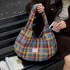 Womens Plaid Hobo Bag Casual Shoulder Handbag Large Tote Purse for Travel
