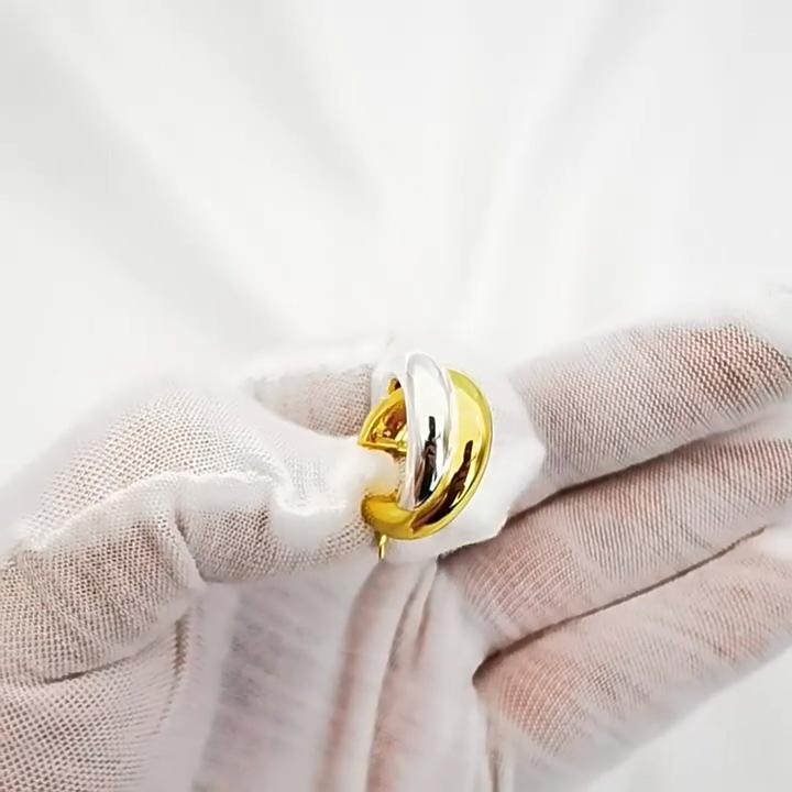 Advanced Light Luxury Two-color Earrings, High-quality Retro Accessories, European and American New Gold-plated Copper Earrings