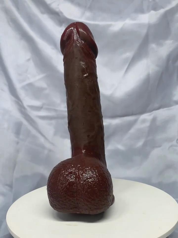 Realistic Squirting Dildo with Movable Foreskin – 2-in-1 Silicone Sliding Skin Toy, Suction Cup Base, Large Size