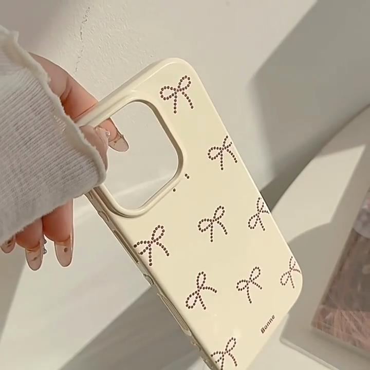 Custodia per telefono con fiocco a pois adatta per telefoni Apple