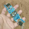Sterling Silver Radiant Labradorite Gemstone Swiss Blue Topaz New Chain Bracelet