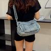 Geantă de umăr pentru femei Geantă tote din denim Stil colegial Geantă crossbody