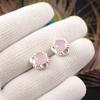 Rose Chalcedony  Earrings 925 Sterling Silver Handmade Jewelry Partywear Studs EE-159-16