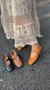 Johnature Genuine Leather Buckle Strap Women's Flats Shoes Retro Square Toe Soft Soles Solid Color Shoes