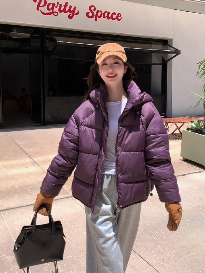 Fashion Winter Coat Female Short Parkas Hooded Casual Loose Thick Warm Woman Jackets