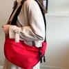 Women’s Large Nylon Crescent Hobo Bag Casual Shoulder Crossbody Bag Adjustable Strap Multi-Pocket Underarm Tote Bag for Travel Daily Use