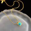Fashionable Retro Niche Turquoise Pendant Necklace