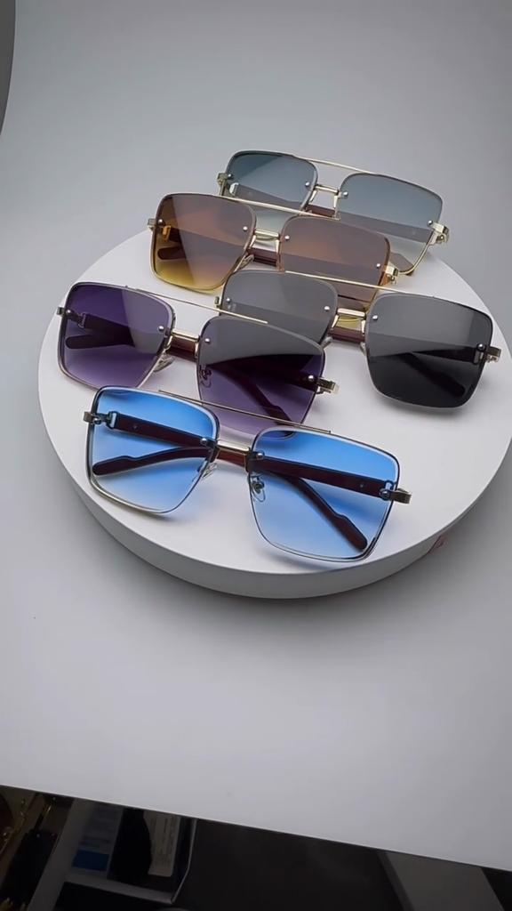 Luxury Square Sunglasses For Men New Wooden Vintage Designer Fashion Glasses Sunglasses Women Vacation Gafas De Sol Hombre
