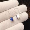 Blå safir ädelsten 925 sterlingsilver Handgjorda smycken vacker Hängande örhänge 1 tum För Alla hjärtans dag-present EE-180-2