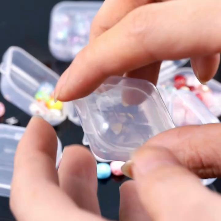 5/20PCS Mini Plastic Storage Box Transparent Jewelry Storage Box Container Portable Earring Ring Earplugs Packaging Storage Case