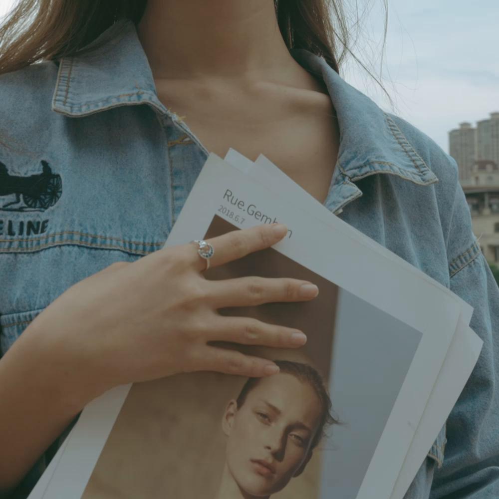 Inele BAMOER Moon & Cat pentru femei Redimensionabile inel din argint 925 Bijuterii de modă